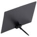 A black rectangular object with a black tip on a white background.
