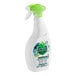 A white spray bottle of Seventh Generation Emerald Cypress and Fir Tub and Tile Cleaner with green and white labels.