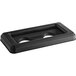 A black rectangular Toter lid with two holes.