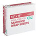 A white box of Choice Insulated Foil Sandwich Wrap Sheets with red text.