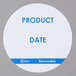 Noble Products 3 inch Product Date Round Removable Label with Dispenser Carton - 500/Roll