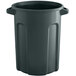 a black plastic trash can