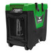 A green and black XPOWER commercial dehumidifier with wheels.