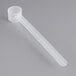 A clear plastic polypropylene scoop with a long handle.