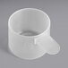 A close-up of a white plastic Polypropylene scoop with a handle.