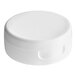 A white plastic flip top lid with a pressure sensitive liner.