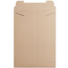 A brown rectangular Lavex Stayflats Kraft mailer box with two holes.