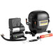 A black Narvon air compressor with black hoses.