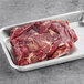 Shaffer Venison Farms Water Buffalo Stew Meat in a metal tray.