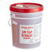 A white bucket of Advantage Chemicals low temperature concentrated dish washing machine detergent.