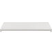 A white rectangular shelf with black lines on the edges.