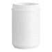 A white HDPE plastic canister with a white lid.