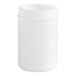 A white HDPE plastic canister with a lid.