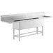 A Regency stainless steel 3 compartment sink with 2 drainboards.