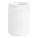 A white plastic canister with a white lid.