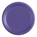 A close-up of a purple plastic plate.