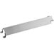 A silver metal radiant shelf with metal corners.