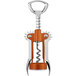 A Franmara Tavern corkscrew with an orange body and metal wings.