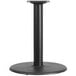 A black Flash Furniture standard height table base with a black cylindrical column on a white background.