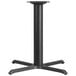 A black metal Flash Furniture standard height table base with four legs.