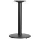 A black Flash Furniture round table base with a cylindrical column.