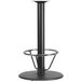 A Flash Furniture black metal bar height table base with a round base and foot rest.