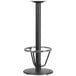 A Flash Furniture black metal round bar height table base with foot rest.