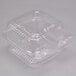 A Durable Packaging clear plastic container with a clear lid.