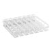 A white plastic Avantco bottle lane organizer with 7 lanes.