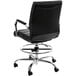 A black Flash Furniture office chair with chrome legs.