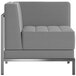 A Flash Furniture Hercules grey leather left corner chair with metal legs.