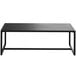 A black rectangular Flash Furniture outdoor coffee table with metal legs.