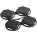 A black plastic PakTech can carrier with four round holes.