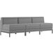 A Flash Furniture Hercules grey leather lounge bench with silver legs.