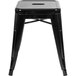 A Flash Furniture black metal backless stool with a square seat.