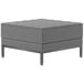 A grey square Flash Furniture ottoman with metal legs.