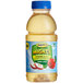 A case of 24 Mott's Mighty Soarin' Apple Juice plastic bottles with blue caps.
