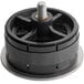 A black round Guardian Drain Lock with a metal screw.