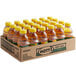 A case of Mott's apple juice bottles with yellow caps.