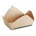 An EcoChoice Kraft paper take-out box with a lid open.