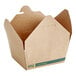 A EcoChoice kraft paper take-out container with a green lid.