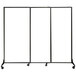 A Versare Opal Poly sliding room divider with wheels.