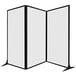 A white Versare room divider with black frames.