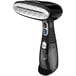 A black and silver Conair handheld steamer.