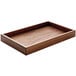 A Libbey rectangular wooden tray with handles.