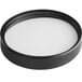 A black and white circular cap with foam liner.