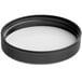 A black round cap with a white surface and a white foam liner.