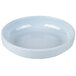 A light blue Thunder Group Blue Jade melamine bowl with a white rim.