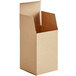 A brown cardboard Lavex heavy-duty reverse tuck carton with an open lid.