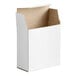 A plain white reverse tuck carton with an open top.